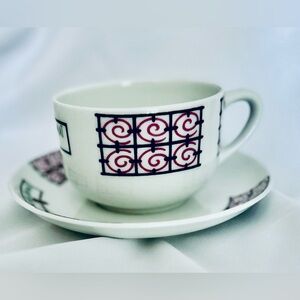 Vintage GDA Limoges France Cup And Saucer Palais Jamai Morocco EUC Porcelain